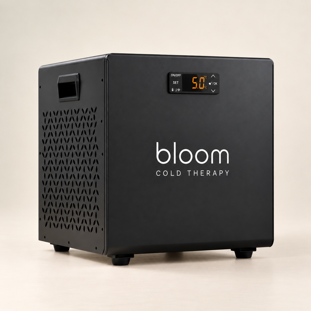 Bloom Ice Core chiller front view in an evenly lit warm ivory studio