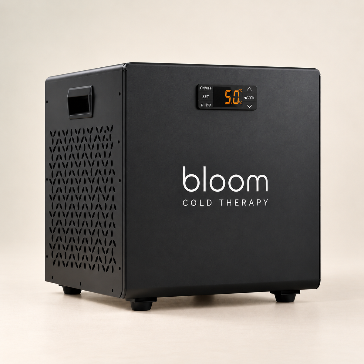 Bloom Ice Core chiller front view in an evenly lit warm ivory studio