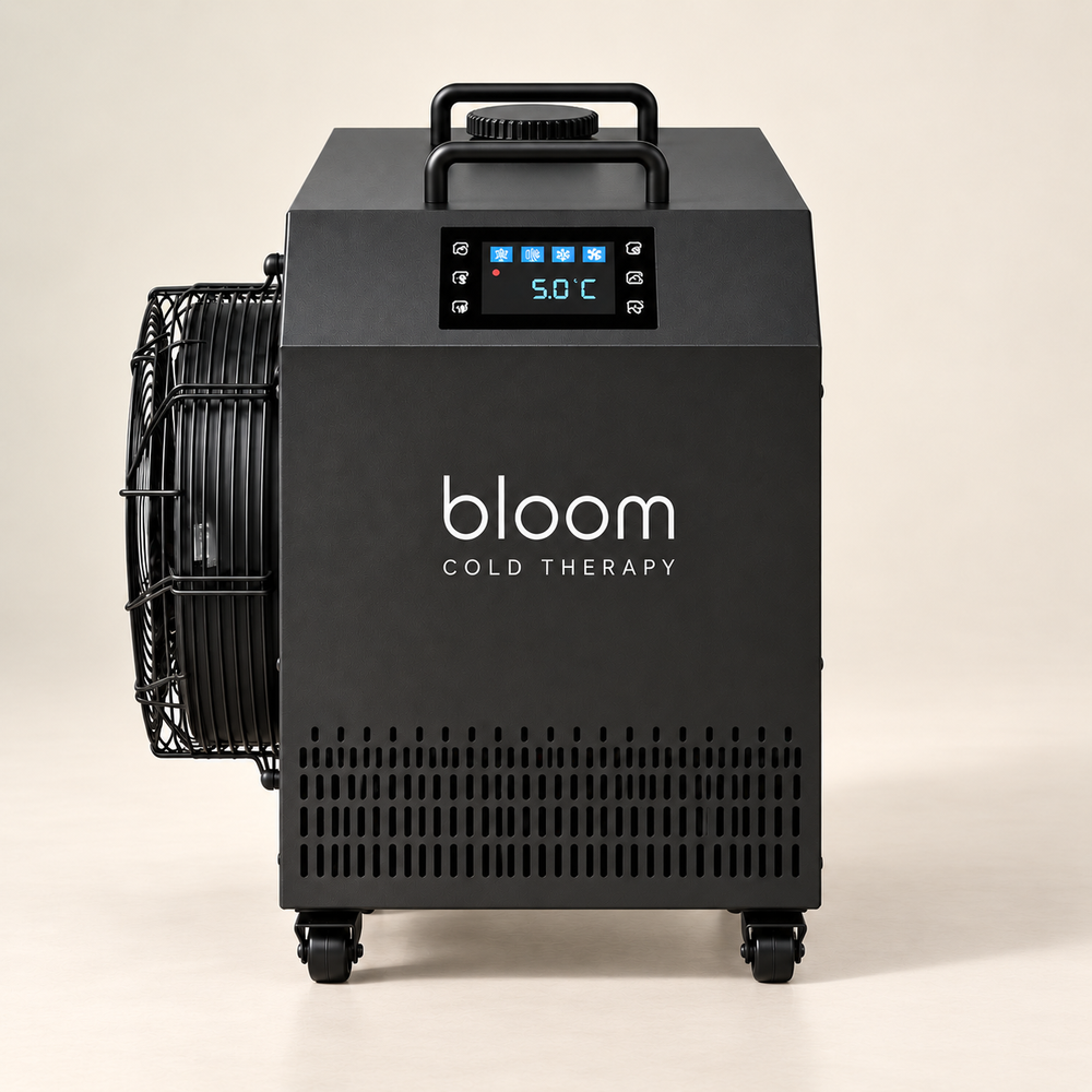 Bloom Ice Pro Chiller front view on a soft ivory studio backdrop