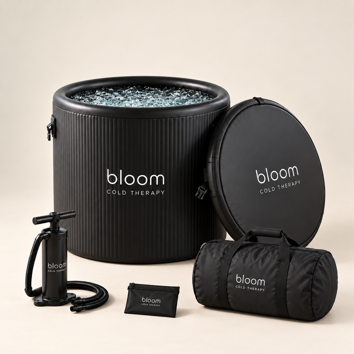 Bloom Ice Pro - Tub, 100 cm diameter × 90 cm height — tub, cover, hand pump, carry bag and repair kit